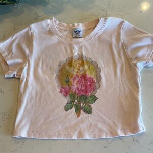 BOYS LIE fairycore peachy pink crop tee